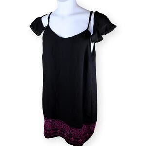 Miami Black Purple Cold Shoulder Mini Dress by Francesca's L